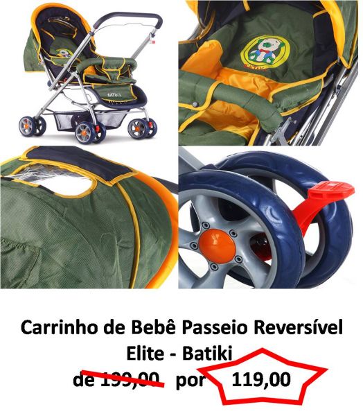 Carrinho de Bebê Berço Elite Batiki - Verde